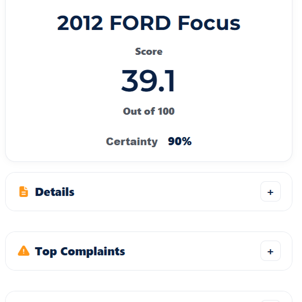 Search results display