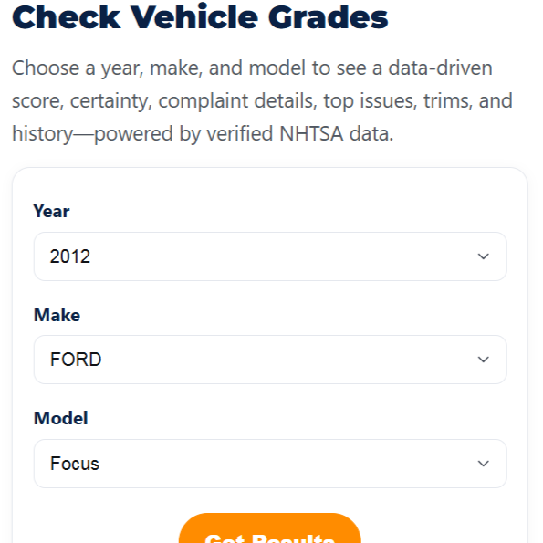 Vehicle search interface